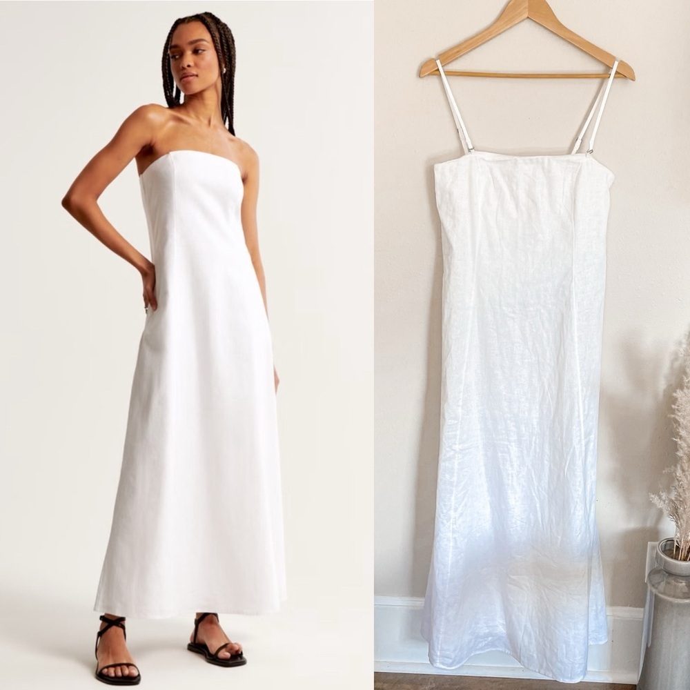 Abercrombie & Fitch White Maxi Slip Dress